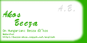 akos becza business card